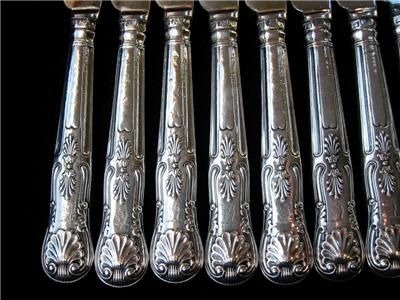 Antique Sterling Aaron Hadfield Georgian Kings set 24  