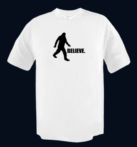 BELIEVE. bigfoot yeti abominable snowman skunk ape paranormal TSHIRT 