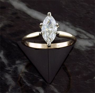 75 CT 14KTT MOISSANITE MARQUISE SOLITAIRE RING  