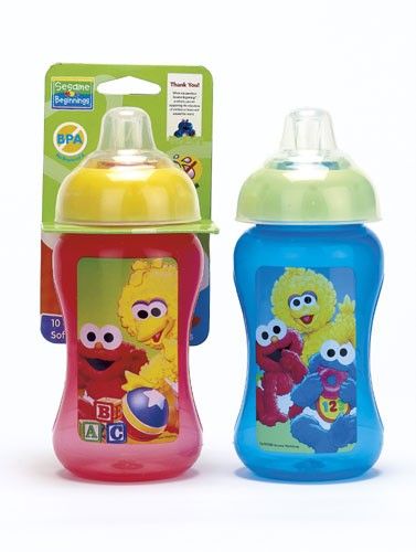   Street Beginnings 10oz Soft Spout Cup, Cookie Monster, Elmo, Big Bird