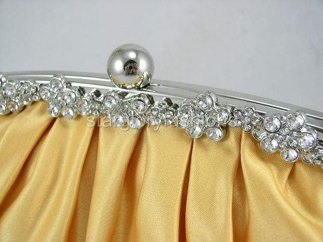 Jeweled Gold Yellow Rhinestones Wedding Purse Clutch ECR 068280