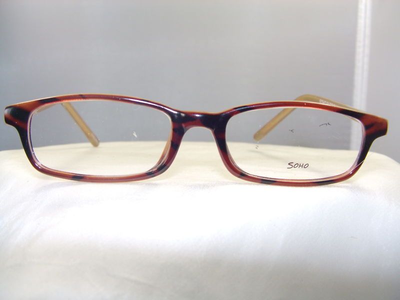 NEW SOHO 81 BROWN CHILDRENS RECTANGULAR EYEGLASS FRAME  