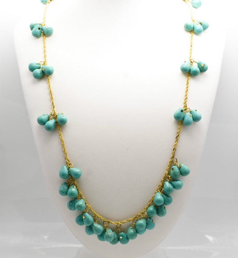 Kenneth Jay Lane Couture Amalfi Turquoise Bead 36 Necklace NEW  