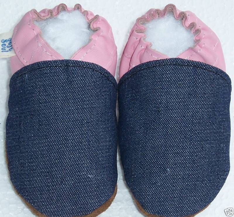 MOXIES LEATHER DENIM SOFT SOLES BABY SHOES CHOIX TAILLE  