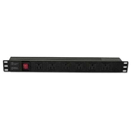 Equipment Rack POWER STRIP 1U Space 6 OUTLET MANAGEMENT  