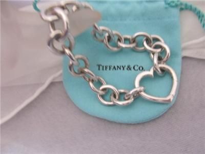 Tiffany & Co. Heart Clasp Link Sterling Silver Bracelet  