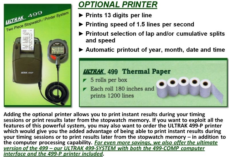 ULTRAK 499+COMP Memory Stopwatch & Computer Interface  