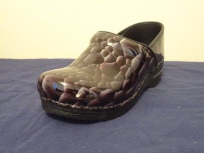   Dansko Professional Patent Shoes Clogs Sz 41 10 10.5 Onex Tigers Eye