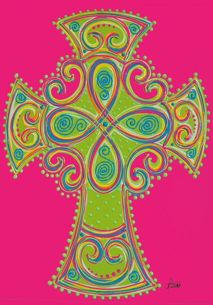     Large Flag   Celtic Cross   Religious   Vibrant colors  