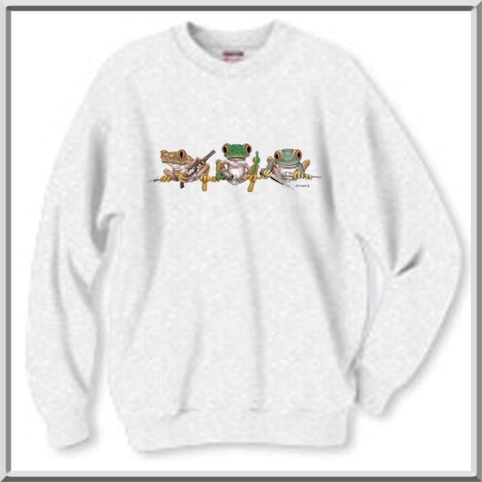 Keep Out RUDE Red Eyed Tree Frogs SWEATSHIRT S 2X,3X,4X  