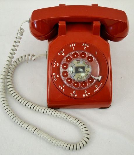 Vintage Western Electric Bell System Red Rotary Phone   