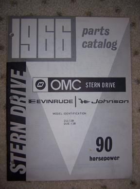 1966 OMC Stern Drive Boat Motor Parts Catalog 90 HP v  