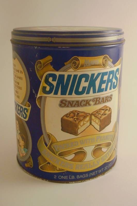 Snickers M & M Mars TIN Vintage Canister 1985 Chocolate + FREE 