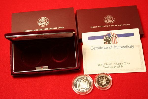 1992 PROOF OLYMPIC COMMEM 2 PIECE SET (30 AVAIL.)  