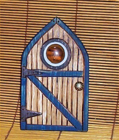 Miniature Fairy Door Garden Decor Faries Yard Art blu  