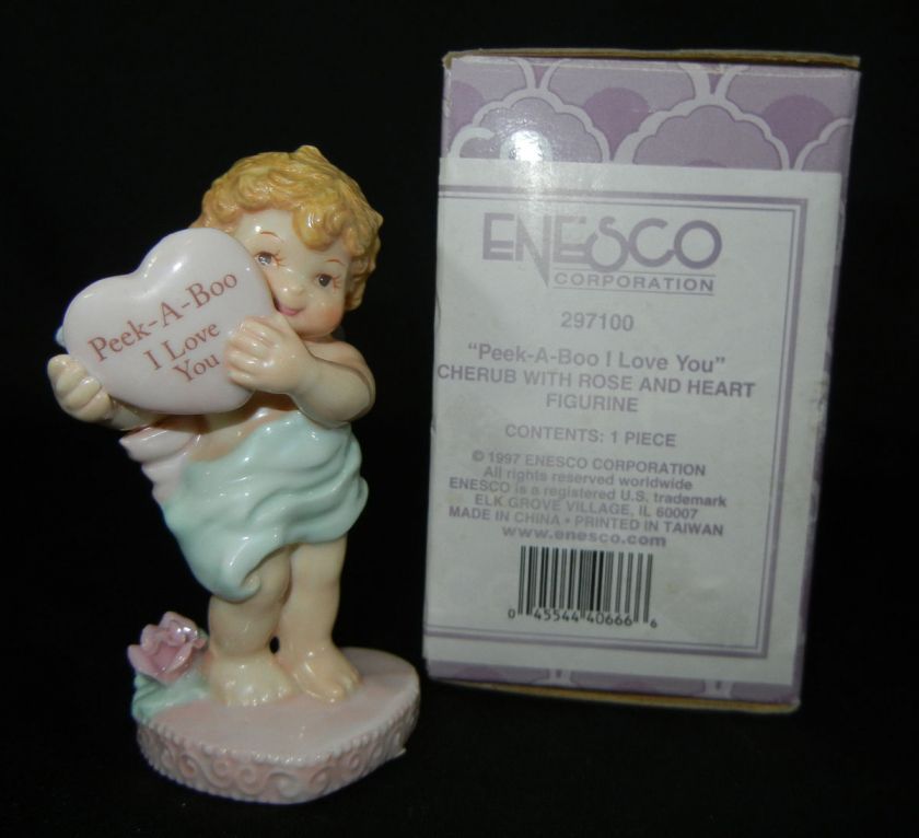 ENESCO Cherub Figurine PEEK A BOO I LOVE YOU MIB  