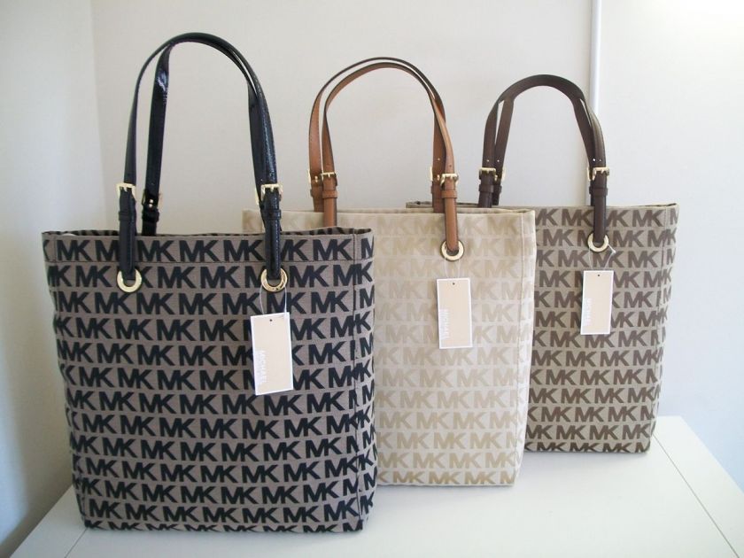 NWT Michael Kors Large MK Logo Jacquard Tote Bag $198 Your Choice of 