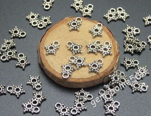 400 Tibetan Silver Tiny Dots Star Charm Pendant C075  