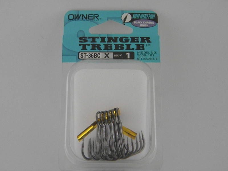 Owner Stinger Treble Hooks (size 1) ST 36BC 5636 NEW  