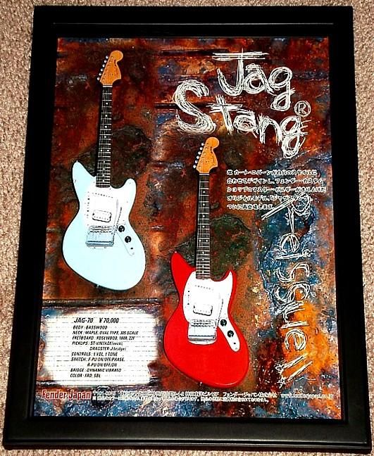 FENDER KURT COBAIN JAG STANG GUITAR FRAMED PROMO TRIBTE  