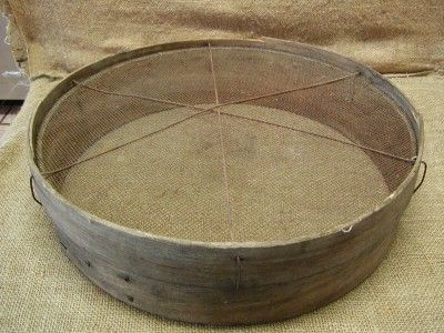 Vintage Wood & Wire Strainer Sifter Antique Old Basket  