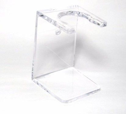 Shaving Brush Stand  Clear Plastic Sit or Wall Mount  