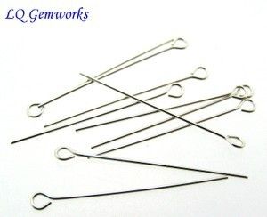 100 ea STERLING SILVER EYEPINS 24 ga 1  