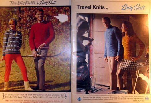 TWO 1960s vintage KNITTING pattern books HIS & HER CASUAL FASHION 