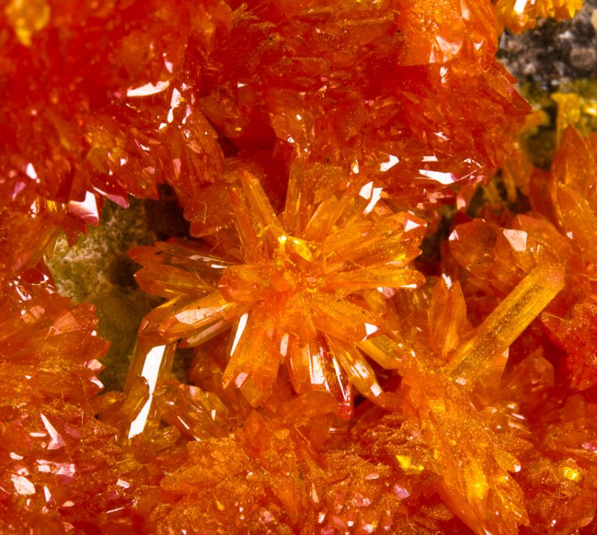 Screaming RedOrange+Yellow ORPIMENT SharpSparkling Crystals 