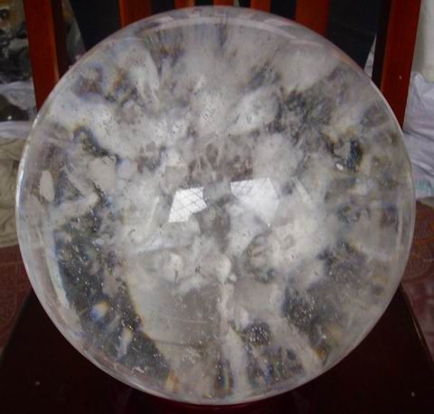 HUGE CLEAR MELTING SNOWFLAKE QUARTZ CRYSTAL SPHERE HEALING