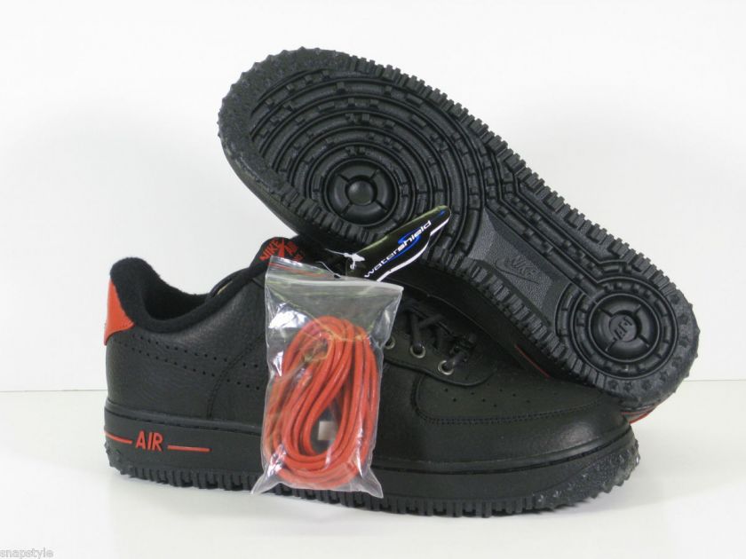 Air Force 1 Prem Low QS Black/Black Sport Red 487970 100 Sz 8 11, 13 