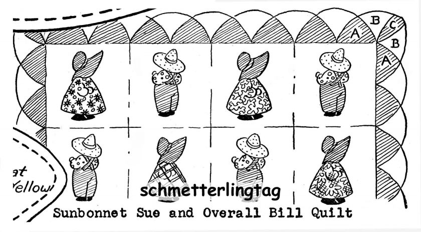 Sunbonnet Sue Overall Bill Applique Quilt Patterns 1945  
