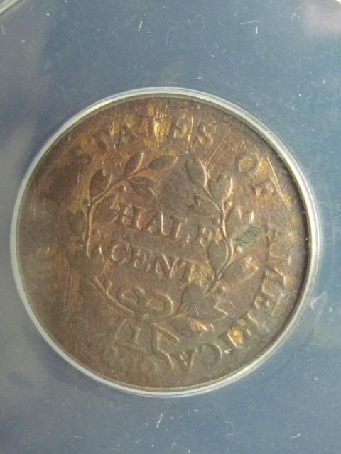 1804 1/2 Half Cent ANACS VG 8 Corroded Scratched Cleaned Details 