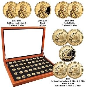 2000 2009 40 piece Complete Sacagawea Dollar Set NEW  