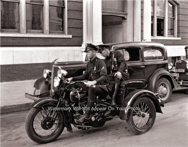 1936 THREE WHEEL HARLEY DAVIDSON POLICE BIKE TRIKE VEHICLE PHOTO 