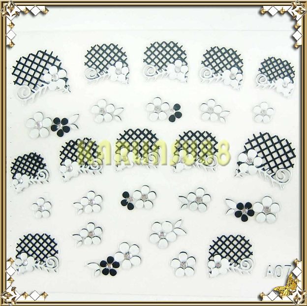 DIY 3d Nail Art Stickers Decals Designer Pattern A07  