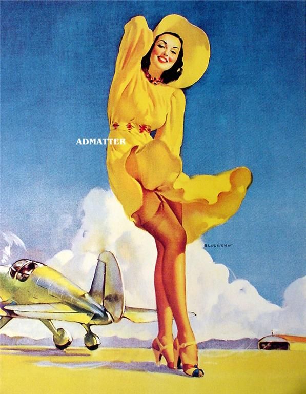 Gil Elvgren Pin up Girl Print 10X12 Flying Dress Way Up  