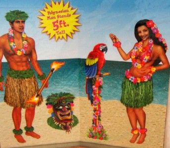 SCENE SETTERS HULA COUPLE & PROPS HAWAIIAN DECORATION  