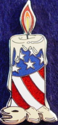 NEVER FORGET Series 9/11 PIN CANDLE 911 Wax w/FLAG #12  