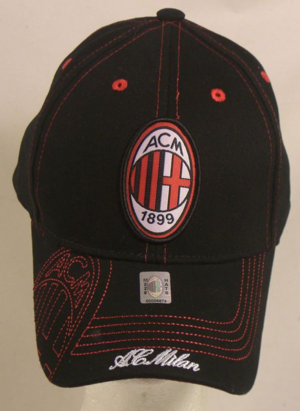 Official AC Milan Embroidered Black cap Italy Soccer  