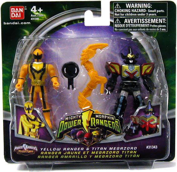 Power Rangers YELLOW RANGER & TITAN MEGAZORD Figures  