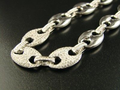 14K WHITE GOLD DIAMOND ANCHOR LINK CHAIN FRANCO 20 CT  