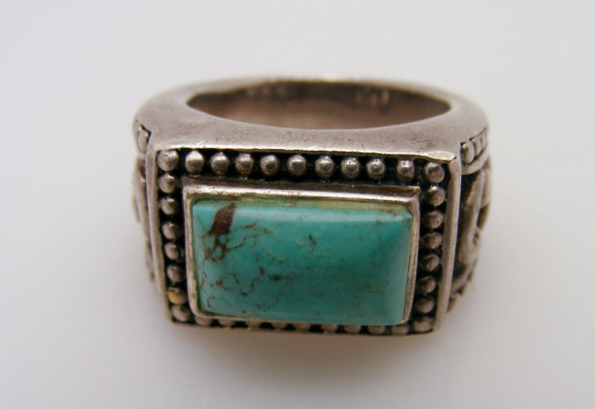 Sterling Silver 925 BARSE Large Turquoise Ring UNIQUE  