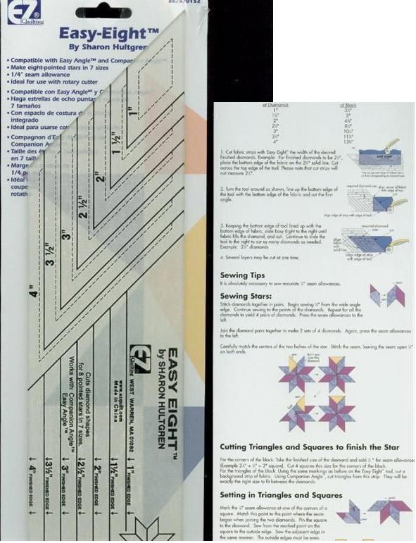 New EZ Quilting # 882670152 Easy Eight Diamond Star Hultgren Quilt 