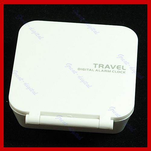 Travel Digital Clock Alarm Thermometer Snooze White New  