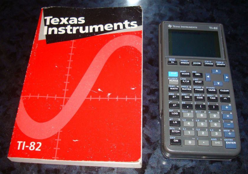   INSTRUMENTS TI 82 Graphing Calculator W/ BOOK Manual GOOD WORKS ti82