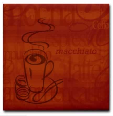 Coffee Drink Latte Mocha Macchiato Ceramic Tile Coaster  