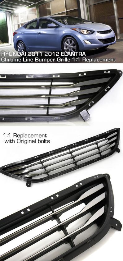 Hyundai 2011 2012 Elantra Chrome line Bumper Grille OEM  