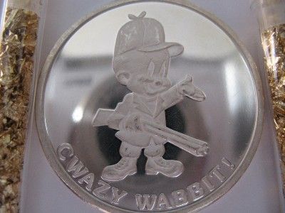   ELMER FUDD CWAZY WABBIT  BUGS BUNNY 50TH ANNIVERSARY COIN+GOLD  