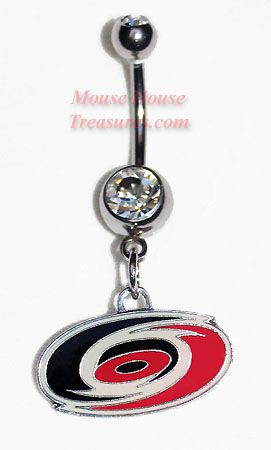 NHL HOCKEY CAROLINA HURRICANES DANGLE NAVEL BELLY RING  